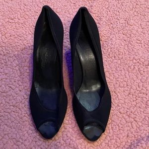 Ferragamo black wedges sz 9.5